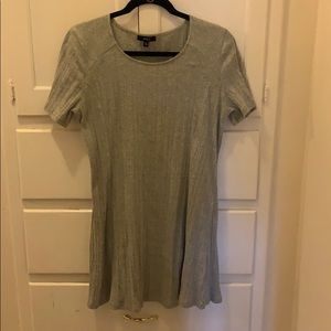 Very J Grey Ribbed Mini T shirt Dress Size Large
